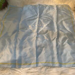 Beautiful sky blue Coach silk scarf